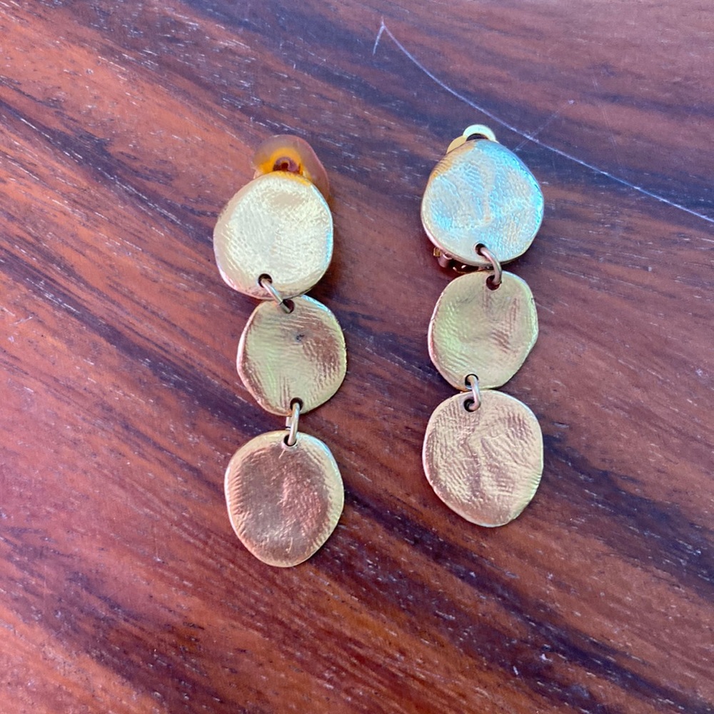 Cecile Jeanne Gold Thumbprint earrings.